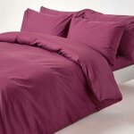 Homescapes - housse de couette et taies d'oreiller unies en coton égyptien 200 fils prune 135 x 200 cm ... Homescapes - housse de couette et taies d'oreiller unies en coton égyptien 200 fils prune 135 x 200 cm ...