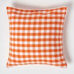 Housse de coussin � grands carreaux vichy orange, 60 x 60 cm - homescapes