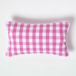 Homescapes housse de coussin  grands carreaux vichy rose, 30 x 50 cm