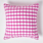 Housse de coussin � grands carreaux vichy rose, 60 x 60 cm - homescapes