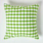 Housse de coussin � grands carreaux vichy vert, 60 x 60 cm - homescapes