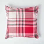 Housse de coussin tartan  carreaux rouge, 60 x 60 cm - homescapes