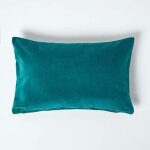 Housse de coussin en velours vert �meraude, 30 x 50 cm - homescapes
