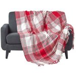 Homescapes - jet de canap tartan  carreaux rouge, 225 x 250 cm