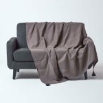 Homescapes - jet de lit ou de canap - rajput - gris - 225 x 255 cm