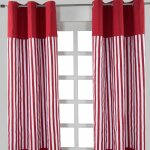 Homescapes - paire de rideaux  ?illets rayures rouge 137 x 182 cm