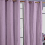 Homescapes paire de rideaux � ?illets uni mauve 100% coton 117 x 137 cm