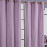 Homescapes paire de rideaux � ?illets uni mauve 100% coton 137 x 182 cm