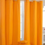 Homescapes - paire de rideaux � ?illets uni orange 100% coton 117 x 137 cm