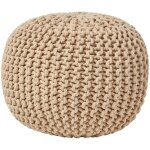 Homescapes pouf rond tress en tricot - beige