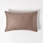 Taie d'oreiller en coton bio - marron - 400 fils - homescapes