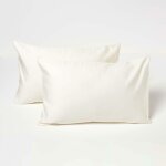 Homescapes taies d'oreiller enfant 40 x 60 cm en coton égyptien bio 400 fils crème, lot de 2 Homescapes taies d'oreiller enfant 40 x 60 cm en coton égyptien bio 400 fils crème, lot de 2