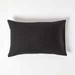 Homescapes taie d'oreiller en satin de coton �gyptien noir 330 fils 50 x 75 cm