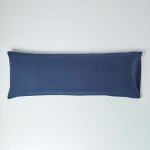 Taie de traversin en lin lav� bleu marine 50 x 140 cm - homescapes