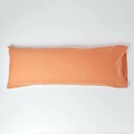 Taie de traversin en lin lav orange 50 x 140 cm - homescapes