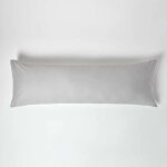 Taie de traversin plat en coton 200 fils gris acier 50 x 140 cm env. - homescapes