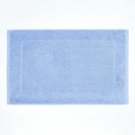 Homescapes tapis de bain uni 100% coton turc bleu ciel