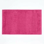 Tapis de bain uni 100% coton turc framboise - homescapes