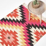 Homescapes - tapis kilim en laine � motif g�om�trique multicolore - jakarta - 120 x 170 cm