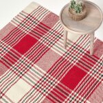 Homescapes - tapis en laine à imprimé tartan rouge - walker - 70 x 120 cm Homescapes - tapis en laine à imprimé tartan rouge - walker - 70 x 120 cm