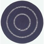 Homescapes tapis rond tiss� � plat en coton ajour� bleu marine, 120 cm