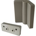 Homewell - paumelle droite en nylon avec cache vis + cale de paumelle pour cabines sanitaires - ral 7038 ...