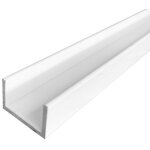 Homewell - profil u aluminium, lg 1950mm (15 x 25 x 15 x 2 mm, laqu blanc)