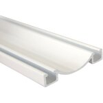 Homewell - rail bas aluminium pour placard coulissant - lg 3m (3000 x 53 x 9 mm, laqu blanc)