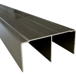 Homewell - rail haut aluminium pour placard coulissant - lg 2m (2000 x 85 x 40 mm, inox bross)