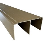 Homewell - rail haut aluminium pour placard coulissant - lg 2m (2000 x 85 x 40 mm, taupe beige)