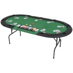 Hommoo - fimei table de poker pliable pour 9 joueurs 3 plis ovale vert Hommoo - fimei table de poker pliable pour 9 joueurs 3 plis ovale vert