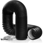 Hon&guan tuyau d'�vacuation d'air � 75 mm, 5 m tuyau flexible en pvc aluminium avec 2 colliers de serrage ...