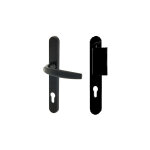 Hoppe - ensemble de porte pali�re plaque �troite aileron atlanta 554 / 3346 / 1530 noir 9714 - cl� i ...