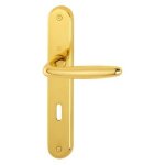 Hoppe ? poign�e de porte int�rieure roissy m1941 / 332 ? laiton poli ? entraxe 72 mm ? �paisseur 34 - ...