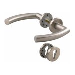 Hoppe - poign�e de porte sur rosace inox mat - cl� i - trondheim et cie