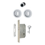 Hoppe - serrure pour portes coulissantes - axe : 50 mm - d�cor : alu satin� - mod�le : cl� l - pour porte ...