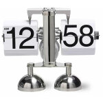 Horloge automatique tournante de page en acier inoxydable � double pied � petite �chelle horloge de bureau ...