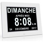 Horloge calendrier - auto dimming pour les personnes �g�es / alzheimer et les enfants - blanc