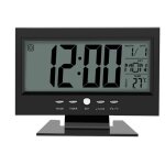 Horloge lectrique, rveil lcd digital sound avec calendrier et affichage de la temprature(noir)