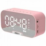 Horloge multifonctionnelle 5 en 1, haut - parleur bt, radio fm, r�veil miroir num�rique, affichage temp�rature ...