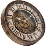Horloge murale 18  avec engrenages mobiles, grande d�coration industrielle steampunk surdimensionn�e, ...