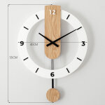 Horloge murale en bois, moderne et silencieuse, grande d�coration pour la cuisine, la maison, le salon ...