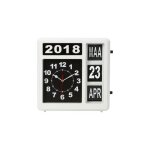 Horloge murale � chiffres sautants avec calendrier - 31 x 31 cm - n�erlandais wc106 ri17358