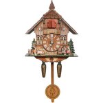 Horloge murale � coucou en bois style for�t europ�enne avec mode nuit et oiseau chanteur ortviai