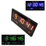 Horloge murale digitale led bleu rouge vert temp�rature affichage de la date