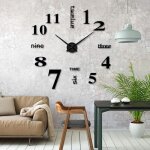 Horloge murale diy, horloges murales 3d diy design moderne horloges murales acryliques stickers muraux ...