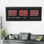Horloge murale led numérique avec date et température - pour salon et cuisine - 3' - 2, 5 w Horloge murale led numérique avec date et température - pour salon et cuisine - 3' - 2, 5 w