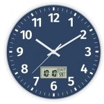 Horloge murale num�rique affichage heure date temp�rature silencieuse sans tic tac aliment�e par piles ...