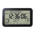 Feiyue - horloge murale numrique, horloge numrique  piles, horloge de bureau 8 pouces avec temprature, ...
