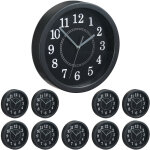 Relaxdays - horloge murale ronde, lot de 10, 20 cm, petite pendule � accrocher au mur, design classique, ...